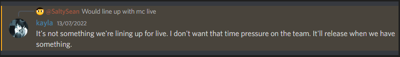Kayla says Editor Mode isn't ready yet